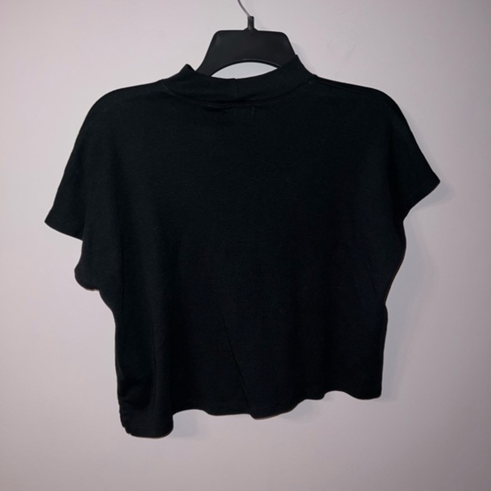 Black T-shirt tight ribbed mock neck wild fable XS